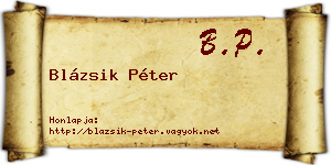 Blázsik Péter névjegykártya