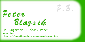 peter blazsik business card